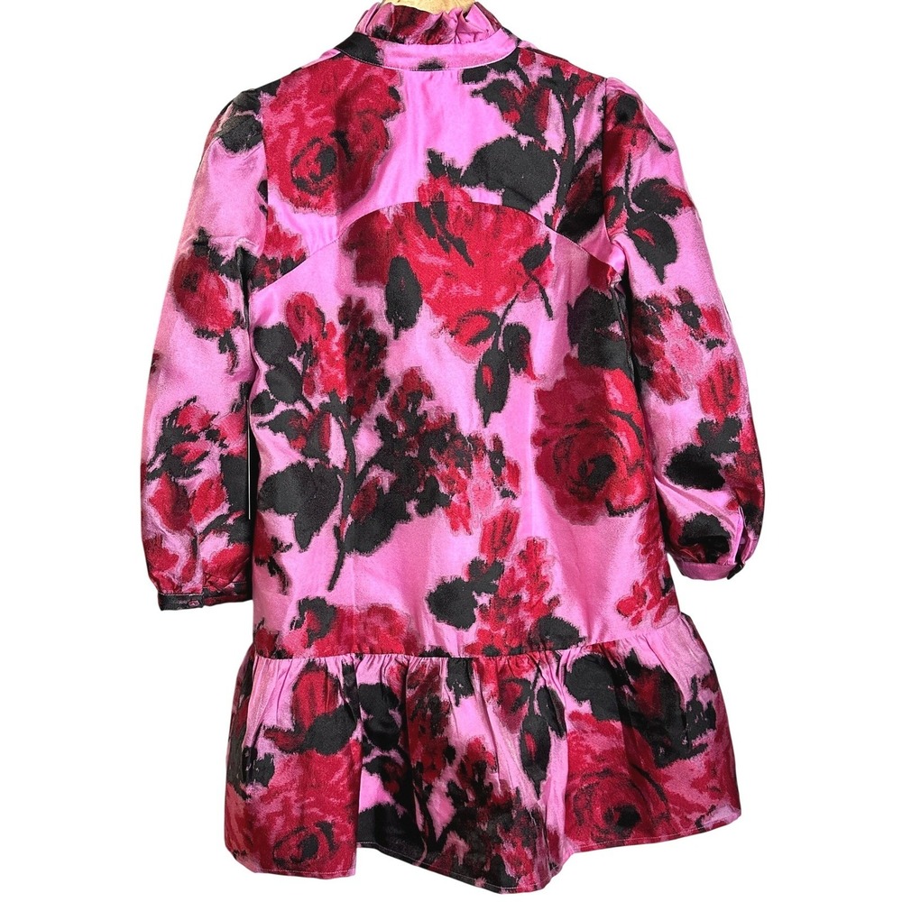 NWT TUCKERNUCK Pink Red Begonia Blossom Jacquard Palmerston Dress Small - Picture 3 of 13